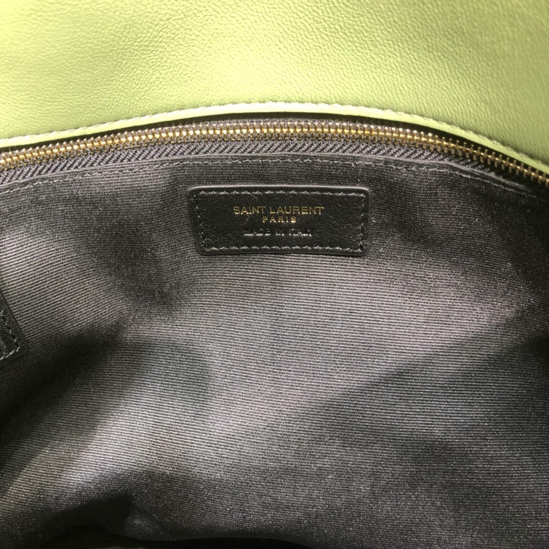 Saint Laurent Loulou Puffer Lambskin Shoulder Bag Handbag Green 577475 Gold